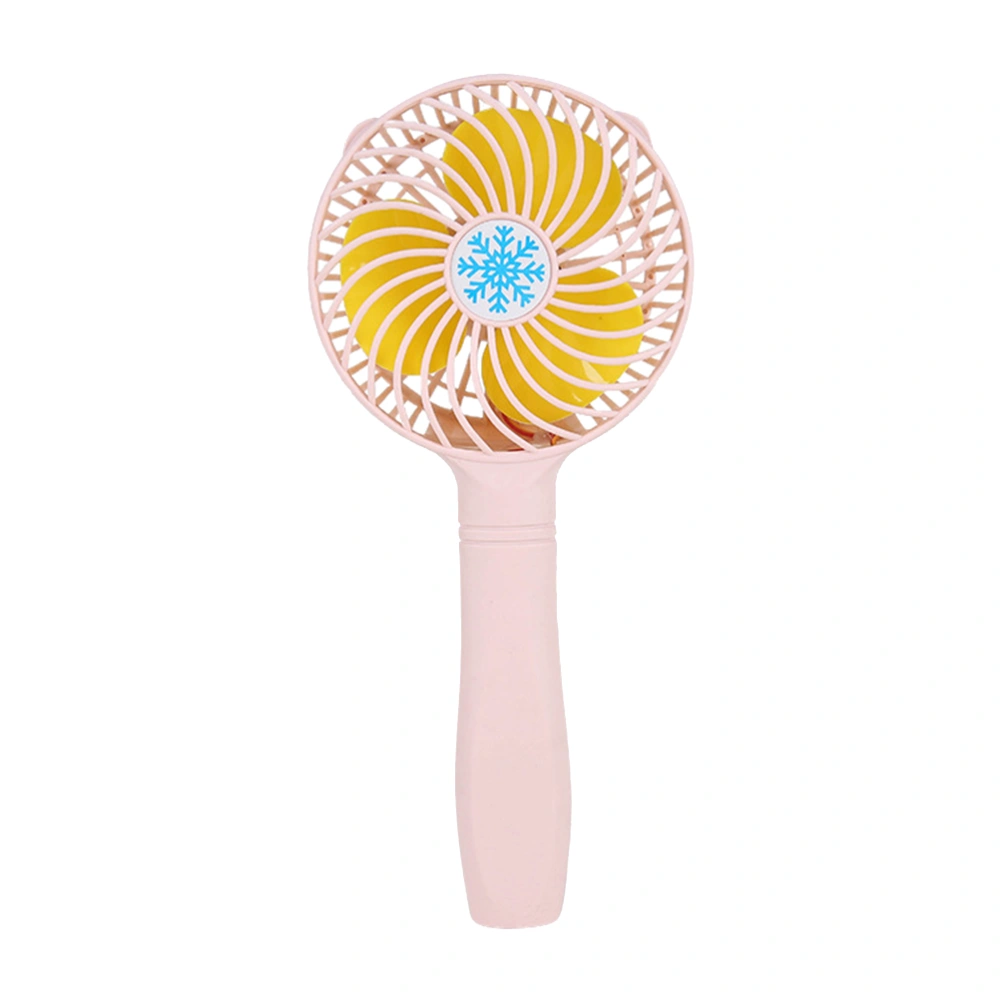 Portable Mini Fan Handheld USB Rechargeable Cooling Fan for Home Travel Camping (Pink)