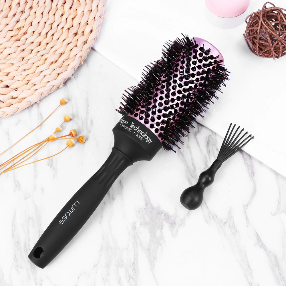 Lurrose Roller Hair Brush Ceramic Nano Hair Brush with Boar Bristle Large Round Brush for Hair Styling