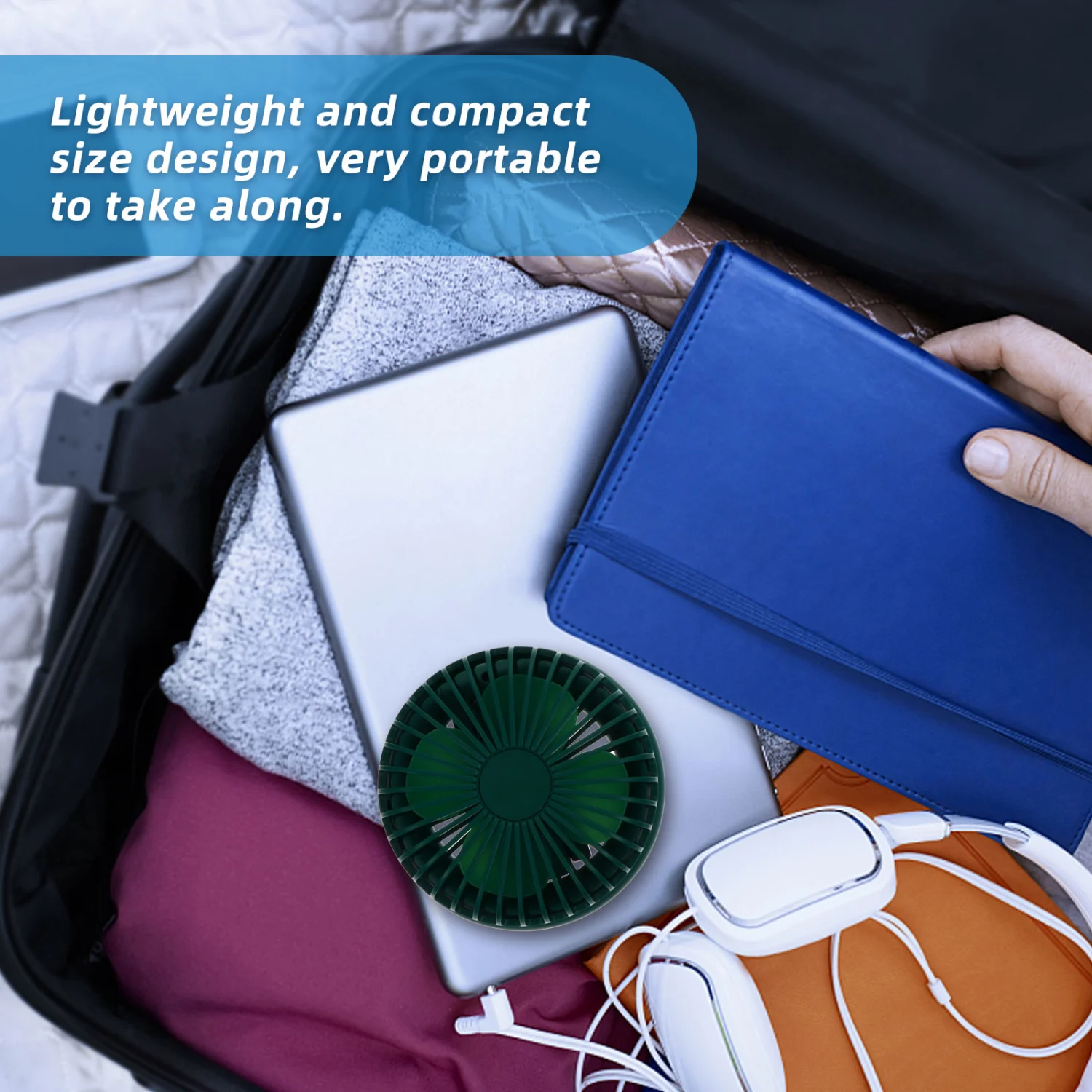 1 Set Student Cooling Fan Rechargeable Summer Fan Mini USB Charging Foldable Fan
