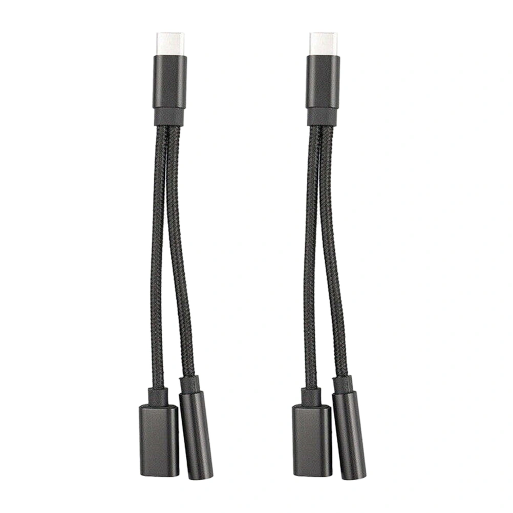2pcs Type-c Converters Audio Charging Adapters Earphone Converters Adapters