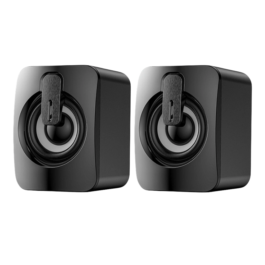 2 Pcs Usb Portable Computer Rgb Subwoofer Speakers Mobile Home Office Speakers (Black)