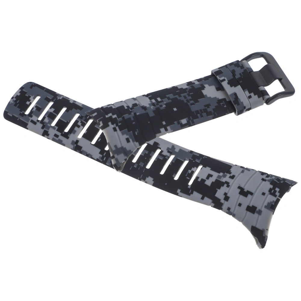 1pc TPU Camouflage Printed Wristband Adjustable Replacement Watch Strap Compatible for SUUNTO Core (Style 3)