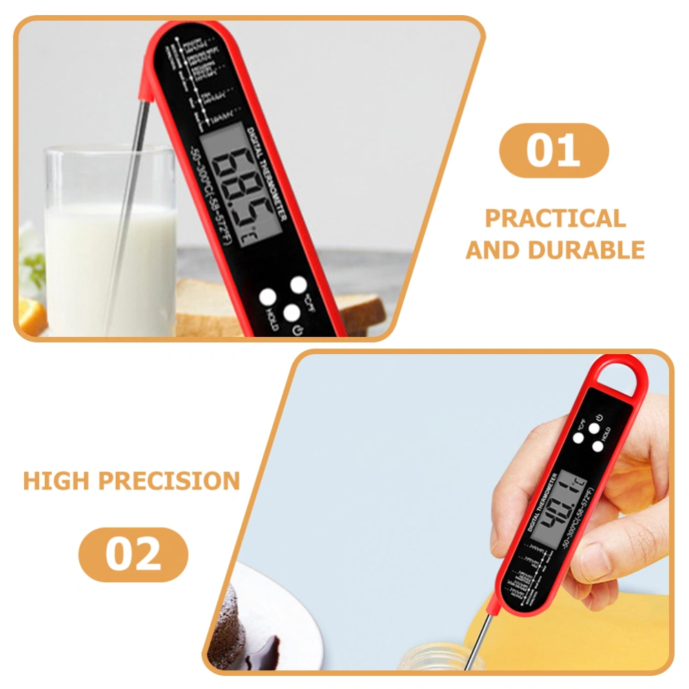 Digital Meat Thermometer BBQ Meat Probe Air Fryer Probe Cooking Probe Folding Meat Thermometer