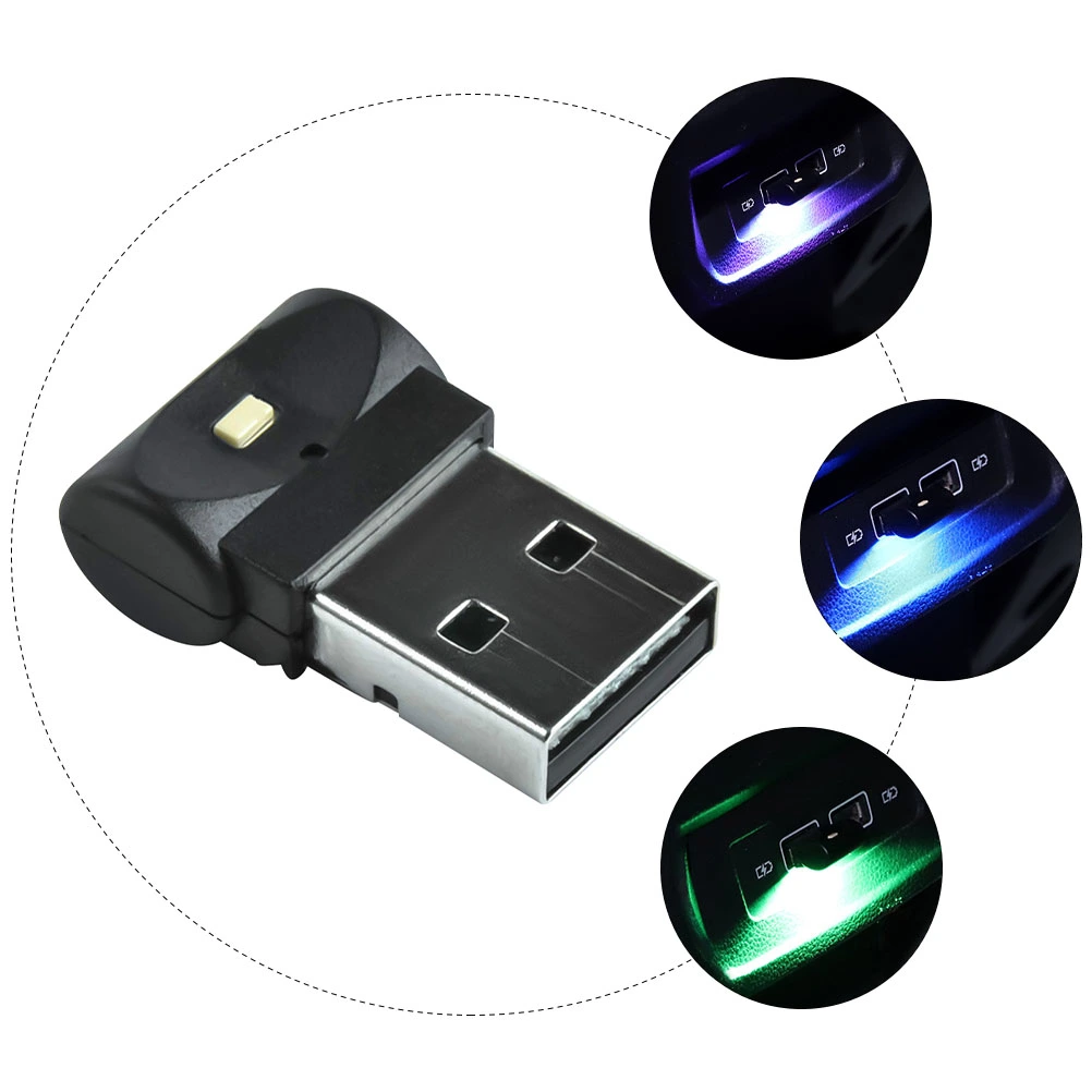 1Pc USB Light Car Interior Mini USB Atmosphere Lamp Decorative Car LED Lamp