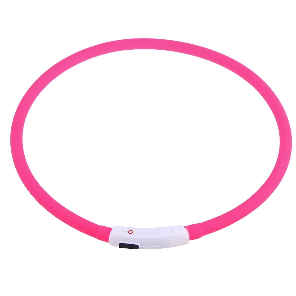 LED Dog Collar USB Rechargeable Glowing pet Dog Collar for Night Safety 70cm (Pink)