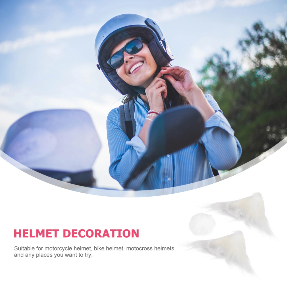 1 Pair Helmet Animals Ears Decors Motorcycle Helmet Adorns Chic Helmet Ornaments