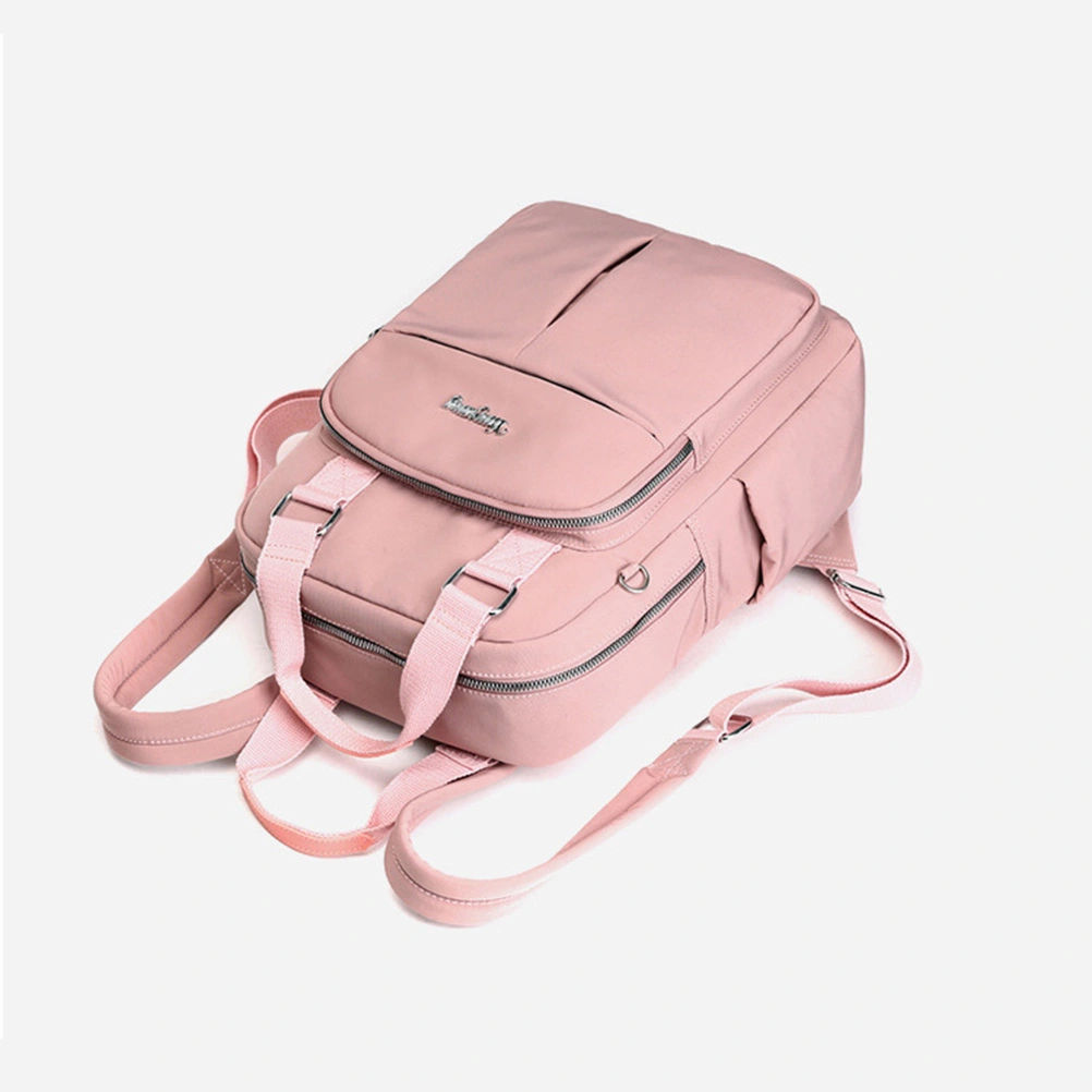 Casual Backpack USB Charging Computer Pack High Capacity Shoulder Bag for Man Woman (Light Pink)