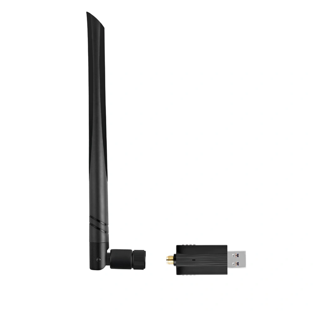 1Pc 1200Mbps 2.4/5.8G High Network with Mini WIFI Receiver Emitter Drive-free Net (Black)