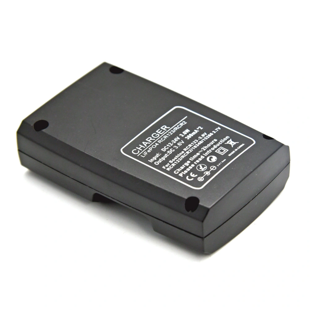 2-Slot Universal Battery Charger Smart Charger for Ni-mh 4.2V Rechargeable Batteries 16340 14250 CR123 CR2 (Black)