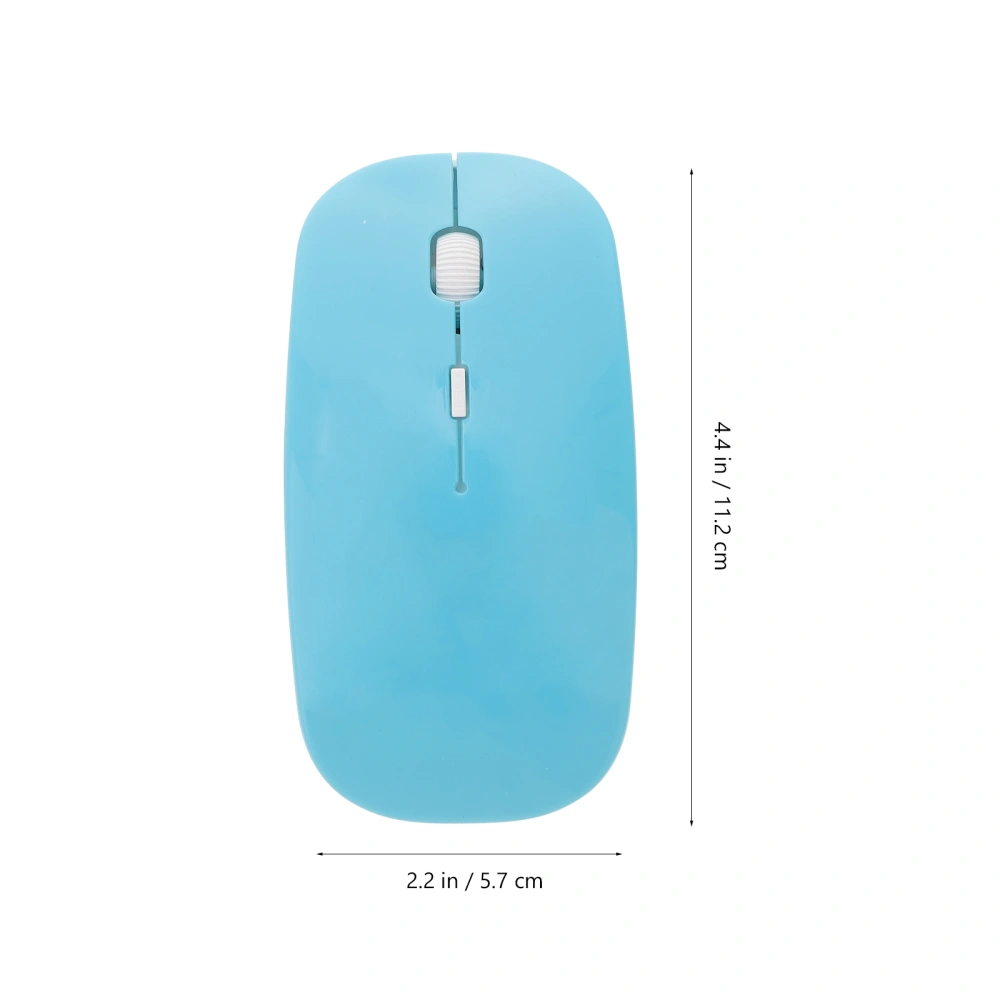 2.4G 4 Buttons Ergonomic Flat Wireless Mouse with USB Nano Receiver(Blue)