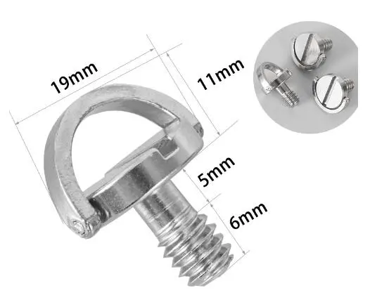 5pcs Tripod Screws D Ring Screws Tripod Mounting Screws Quick Release Camera Fixing Screws 1/4 inch