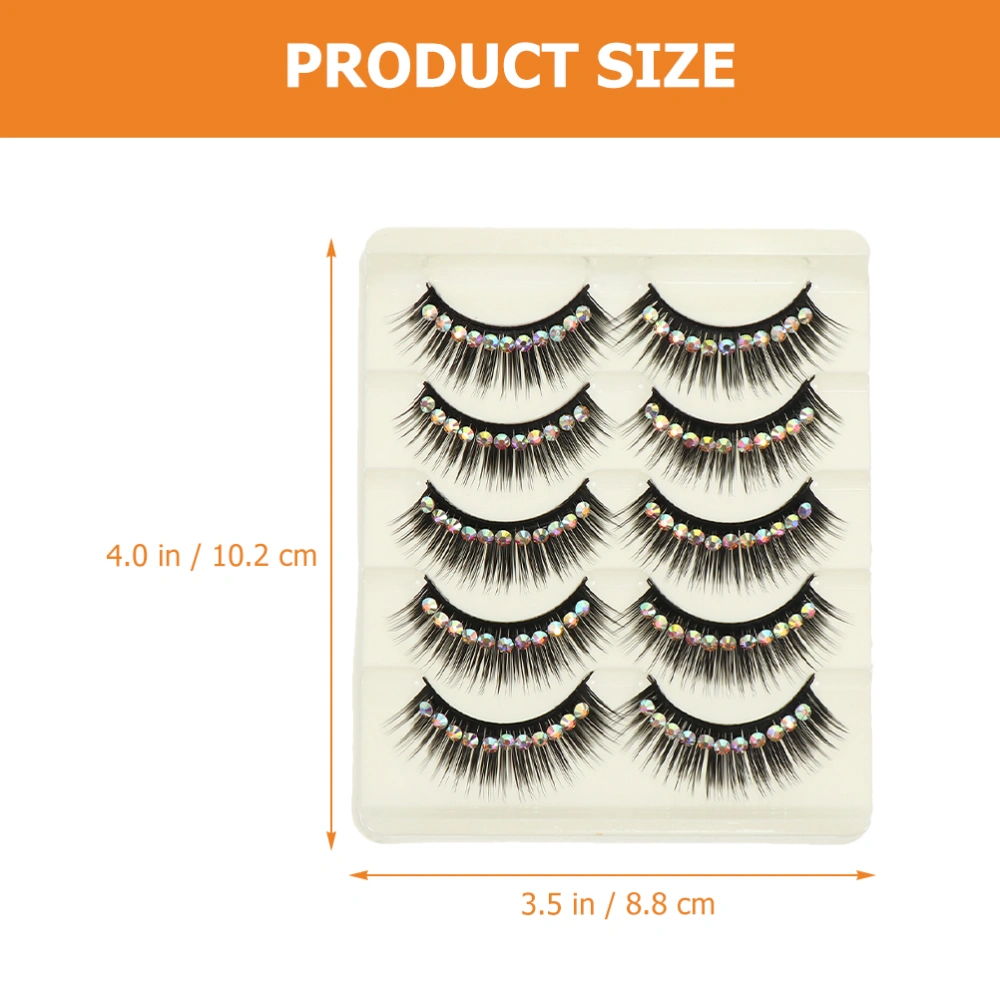 10 Pairs False Lashes Shiny Eyelashes Long Dramatic Lashes for Women Girls