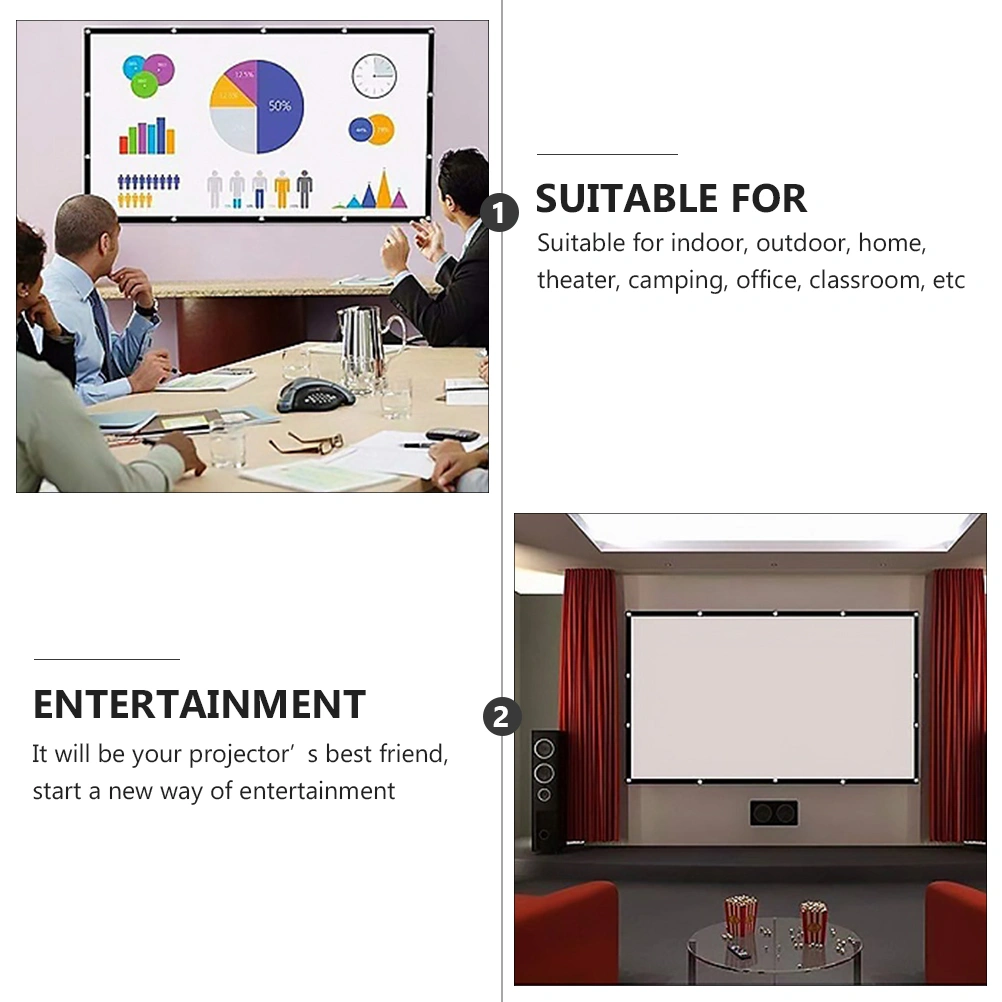 Projector Screen 84 inch 16:9 Foldable Portable Projection Movies Screen