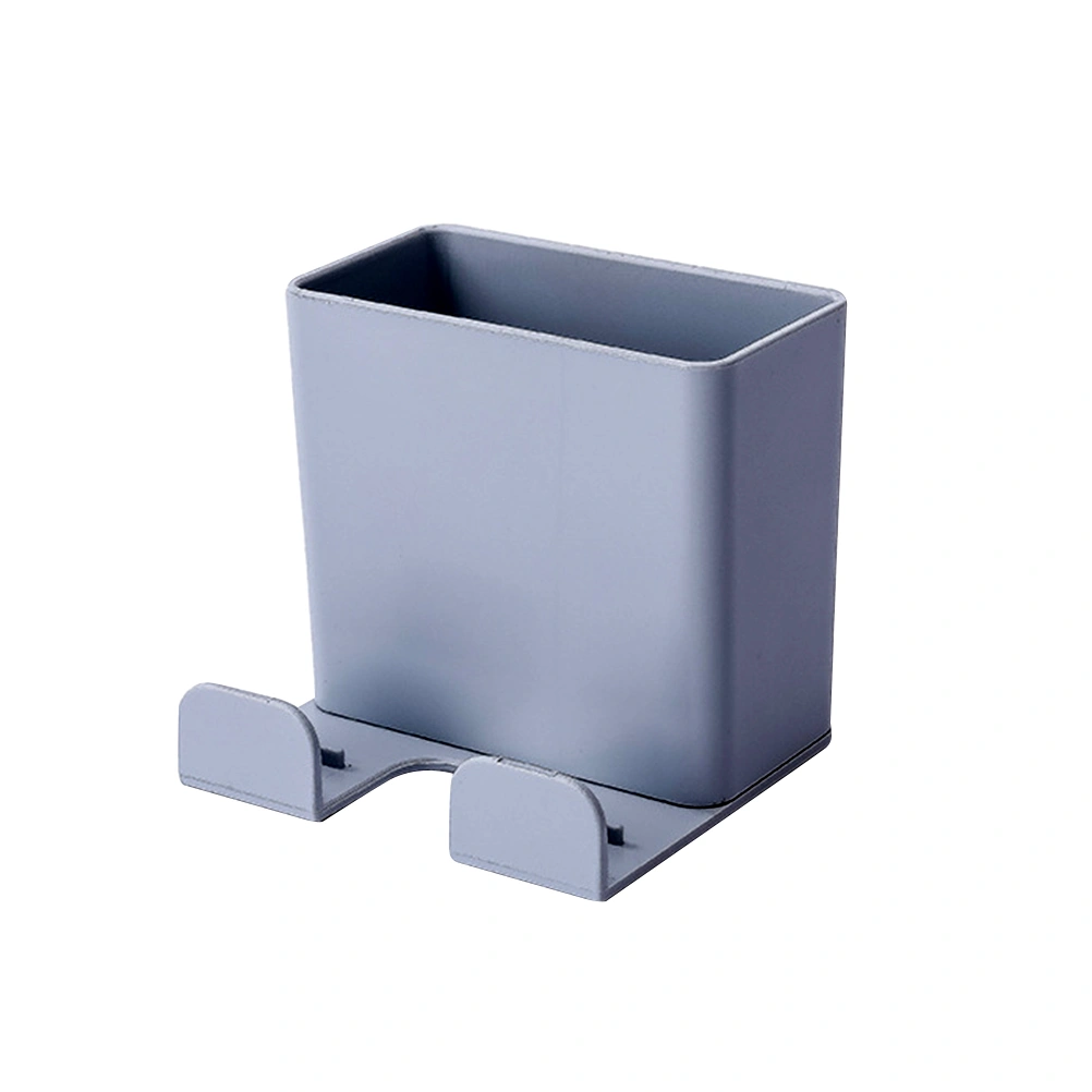 2pcs Wall Mounted Holder Mobile Phone Charging Rack Storage Box Container (Grey)