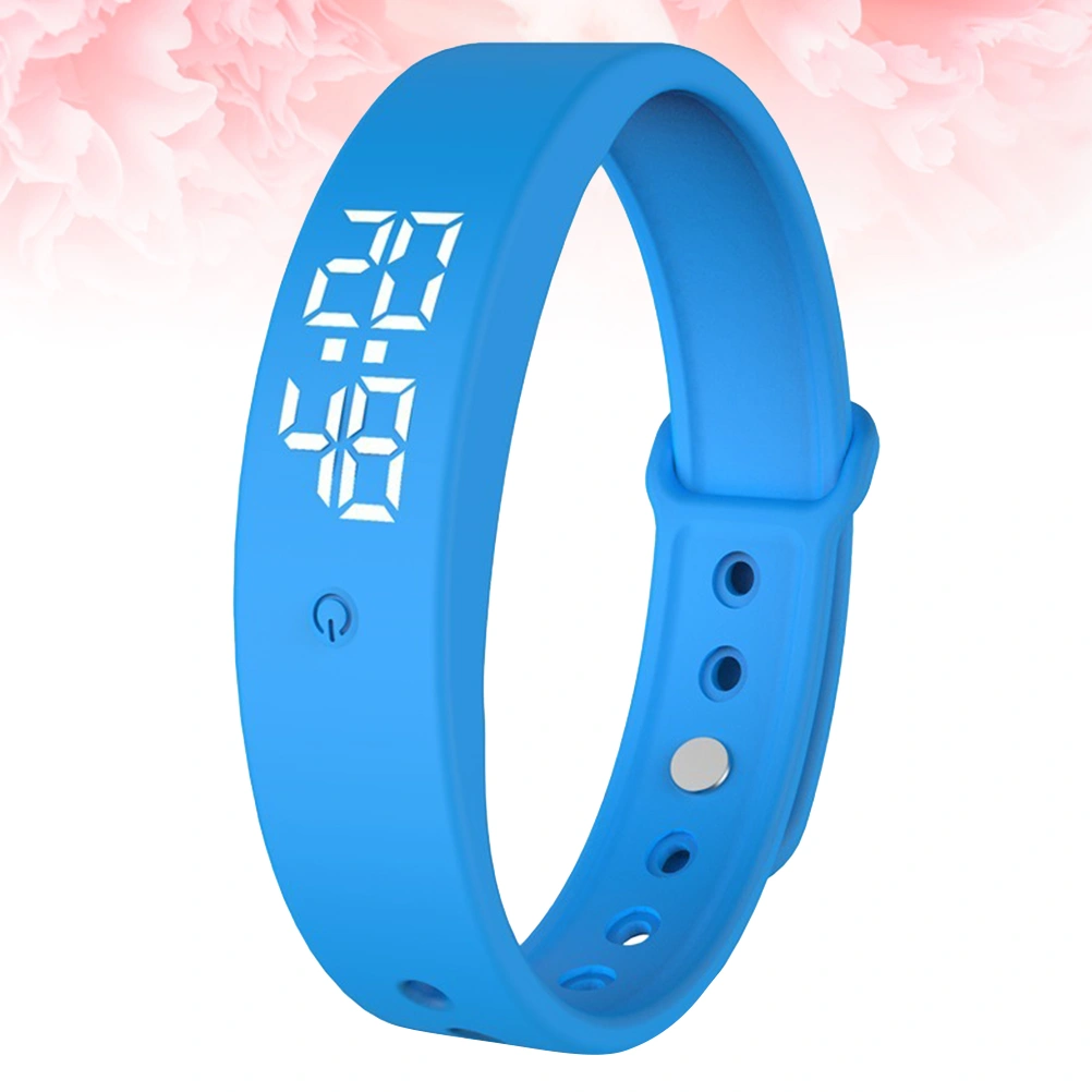 Smart Wristband 24 Hoursbody Temperature Monitor Temperature Measurement Wristband Fitness Bracelet with Vibration Alarm (Blue)