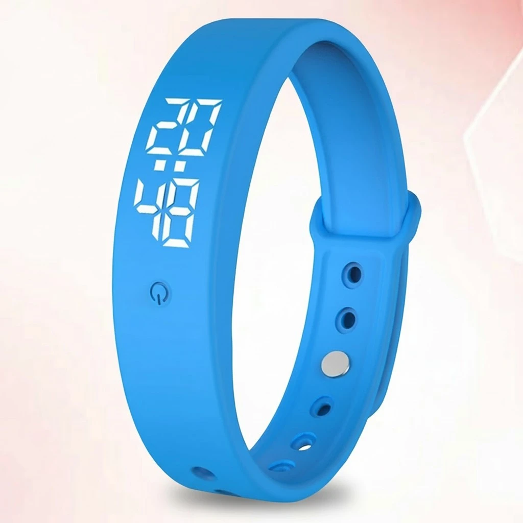 Smart Wristband 24 Hoursbody Temperature Monitor Temperature Measurement Wristband Fitness Bracelet with Vibration Alarm (Blue)