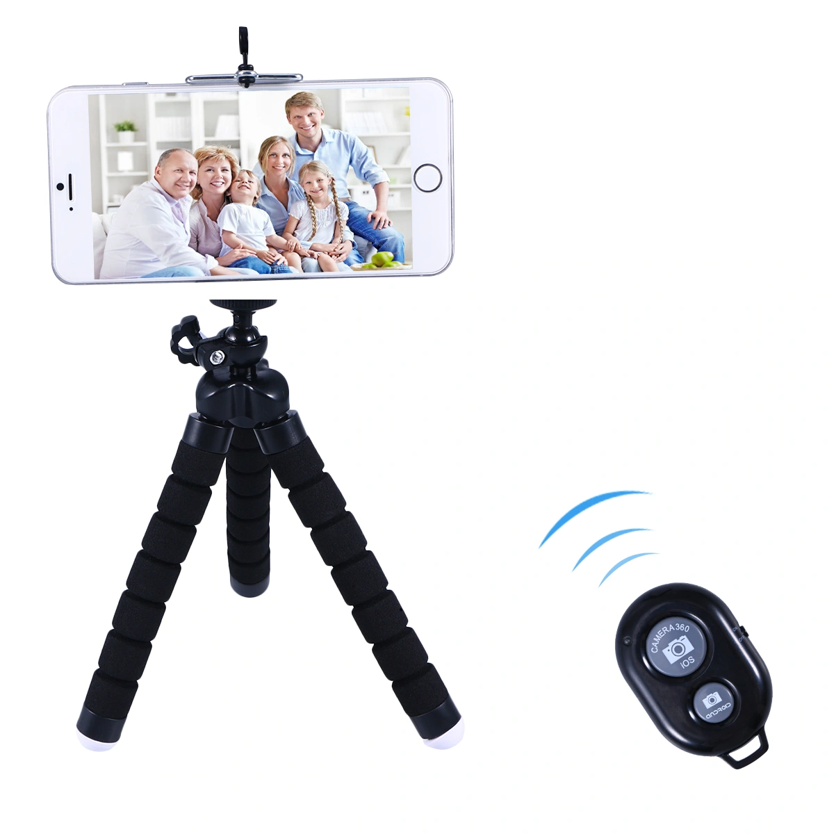 Phone Tripod Adjustable and Flexible Cell Phone Holder Stand Selfie Stick with Remote Shutter