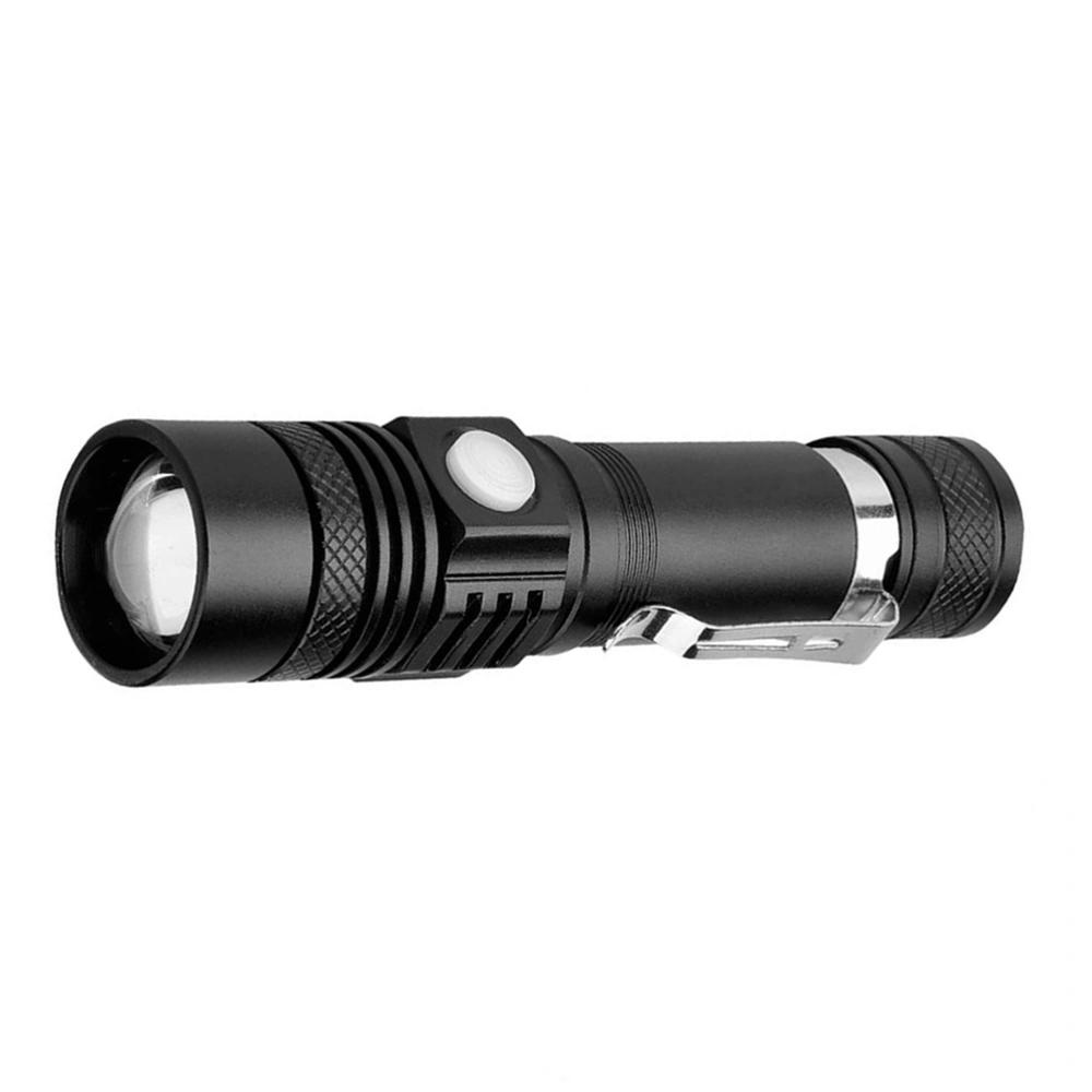 1pc USB Charge Zoom Flashlight LED Super Bright Torch for Outdoor Camping Hiking Fishing