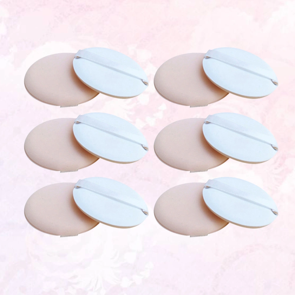 12pcs Round Air Cushion Puff Foundation Sponge Air Powder Puff Cosmetic Powder Makeup Accessory Makeup Puff (QG Air Cushion Skin White)