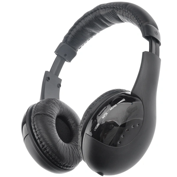 MH2001 5-in-1 Hi-Fi S-XBS Wireless Headphone with FM Radio & Wireless Monitoring for TV /PC /MP3 /CD /DVD (Black)