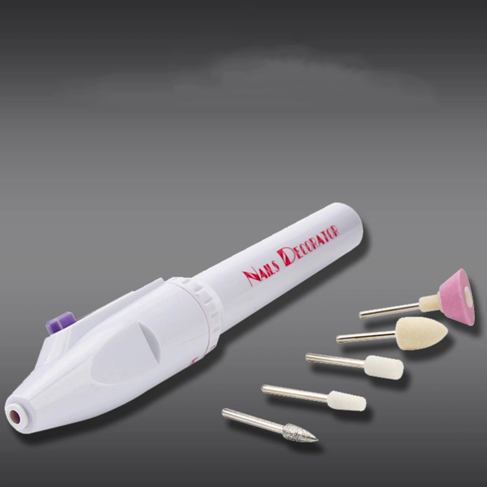 1 Set Portable Manicure Grinder Electric Nail Polishing Machine Nail Art Model Grinding Machine Mini Manicure Pen-shaped Grinder Practical Manicure Tool Without Battery for Women Use (White)