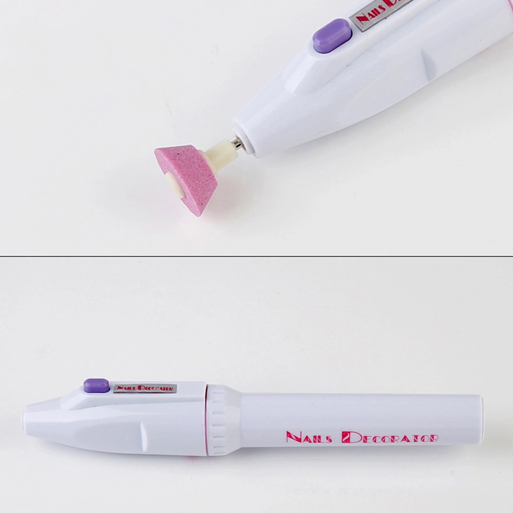 1 Set Portable Manicure Grinder Electric Nail Polishing Machine Nail Art Model Grinding Machine Mini Manicure Pen-shaped Grinder Practical Manicure Tool Without Battery for Women Use (White)