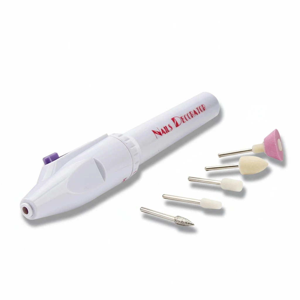 1 Set Portable Manicure Grinder Electric Nail Polishing Machine Nail Art Model Grinding Machine Mini Manicure Pen-shaped Grinder Practical Manicure Tool Without Battery for Women Use (White)