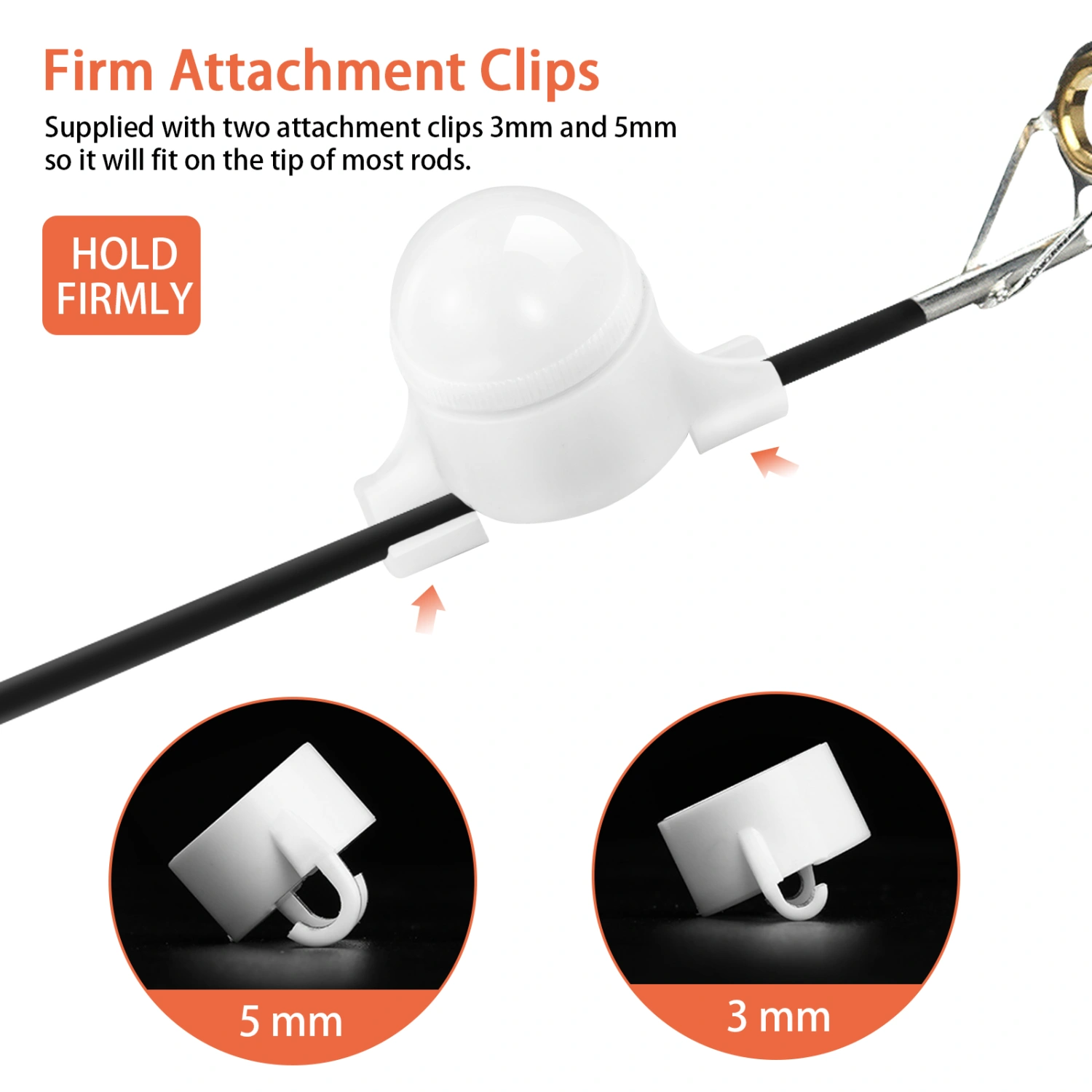 VORCOOL 3 PCS Fishing Rod Alarm Light Night Light Strike Alert LED Flash Light Alarm Night Glow Bite Alarm