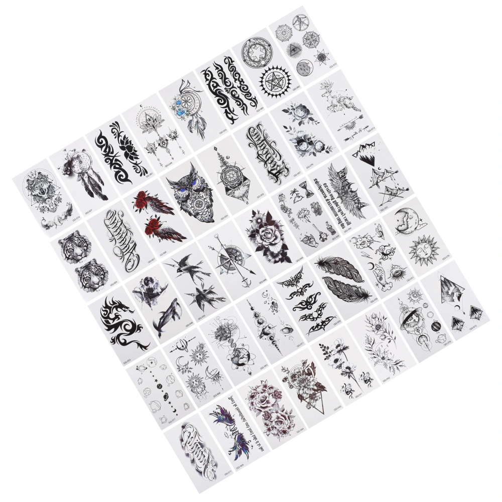 40 Sheets Creative Temporary Tattoos Fashion Tattoos Stickers for Boy Girl