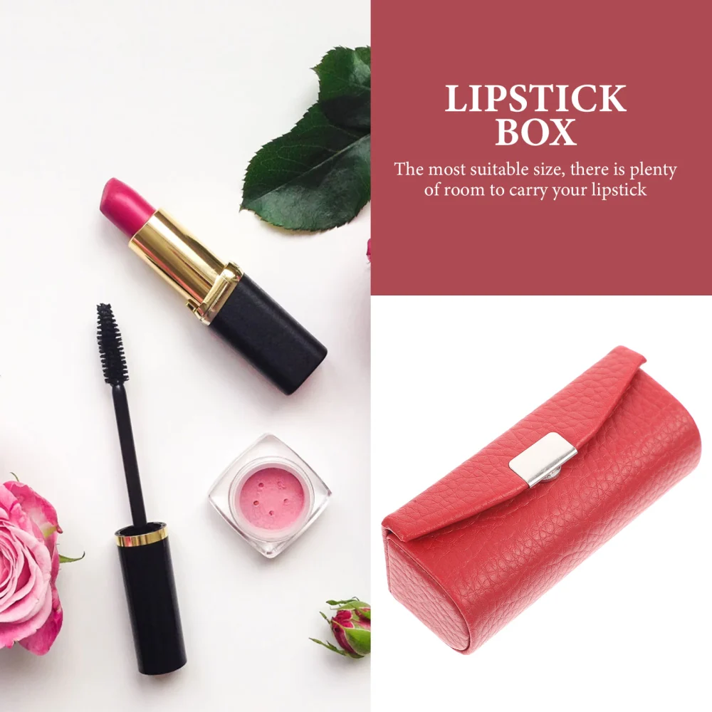 Single Lipstick Case Leather Lipstick Case Decorative Lipstick Holder Portable Lipstick Storage Case