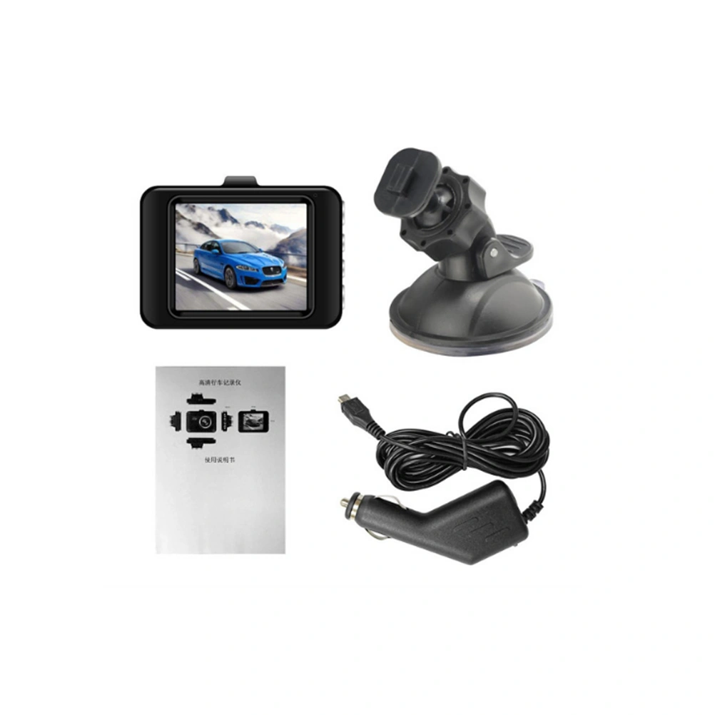 2.2 Inch 720P Car Dash Cam Night Vision 120° Wide Angle G-Sensor WDR Loop Recording Parking Monitor Car Recorder (Black)