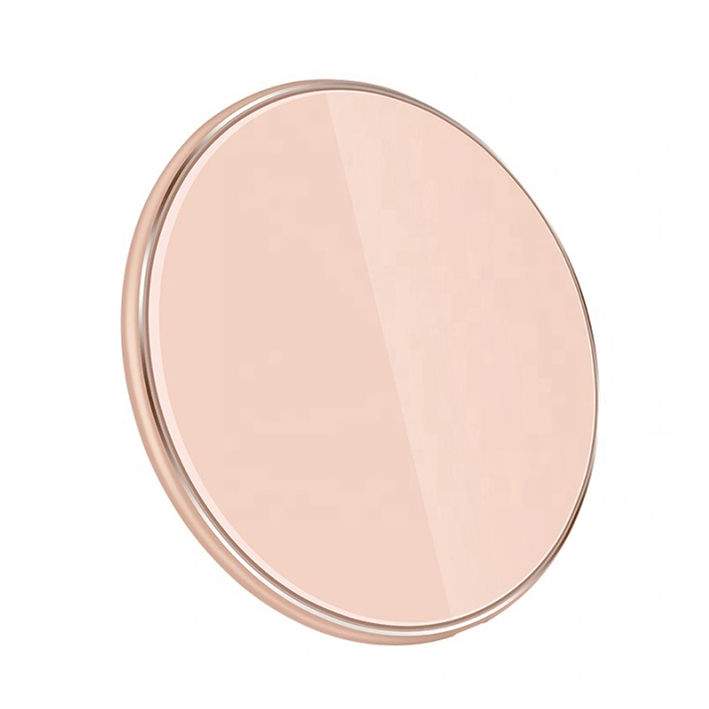 10W Circle Wireless Phone Charger Portable Simple Phone Wireless Charging Plate (Pink)