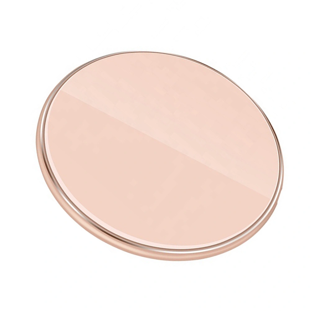 10W Circle Wireless Phone Charger Portable Simple Phone Wireless Charging Plate (Pink)