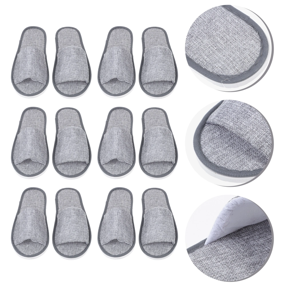 6 Pairs Hotel Disposable Slippers One-off Slippers Indoor Nonslip Slippers