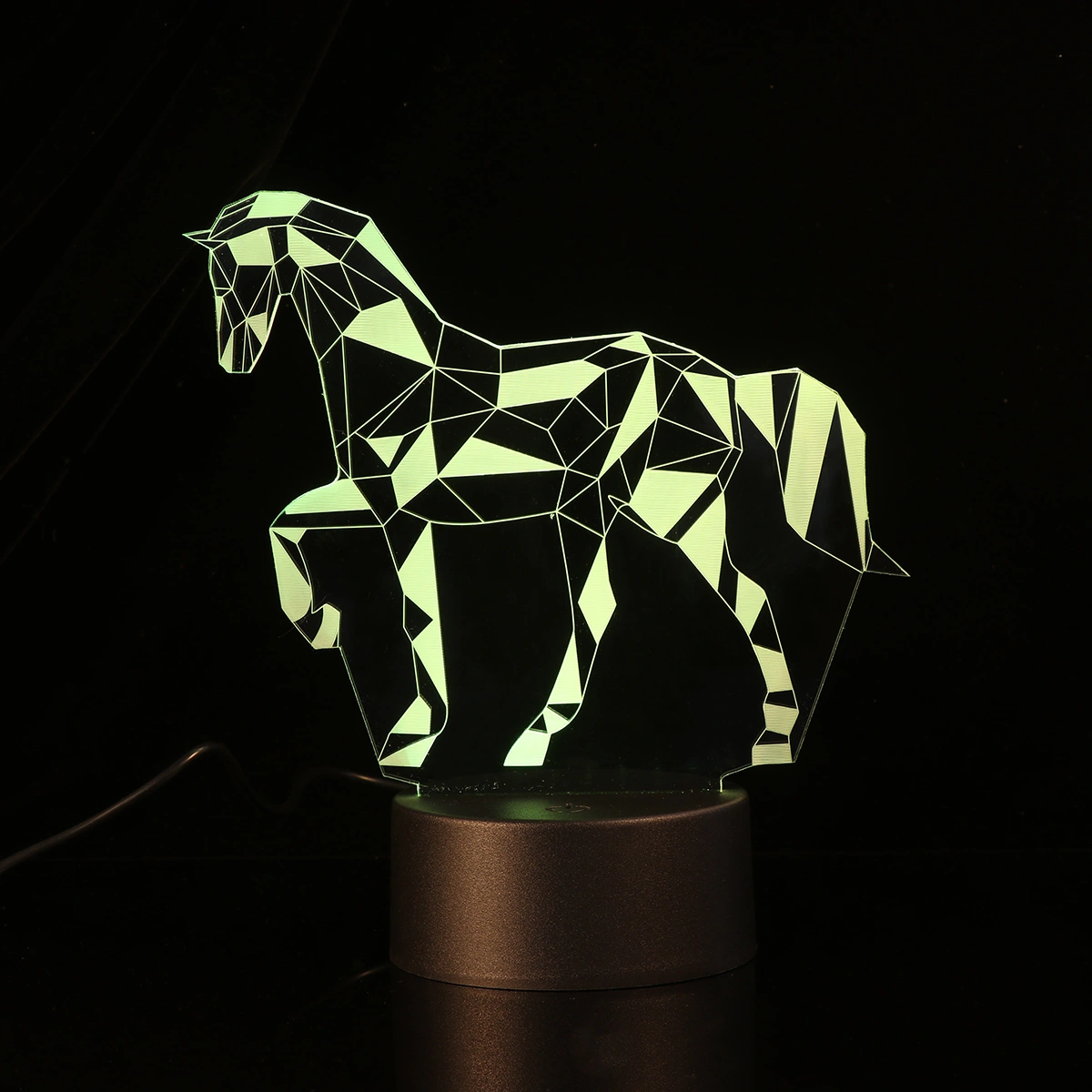 Zebra 3D Night Light LED Colorful Decorative Lamp USB Bedside Light Gifts for Bedroom (Black Base)