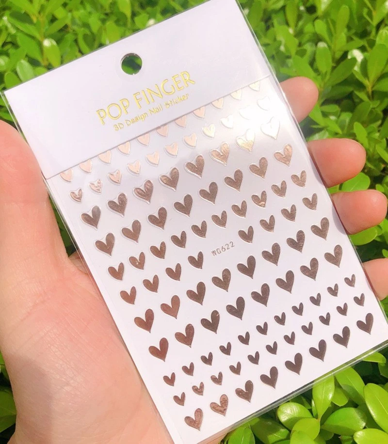 5Pcs Love Heart Nail Art Stickers Decals Nail Art Design Accessories Decoration