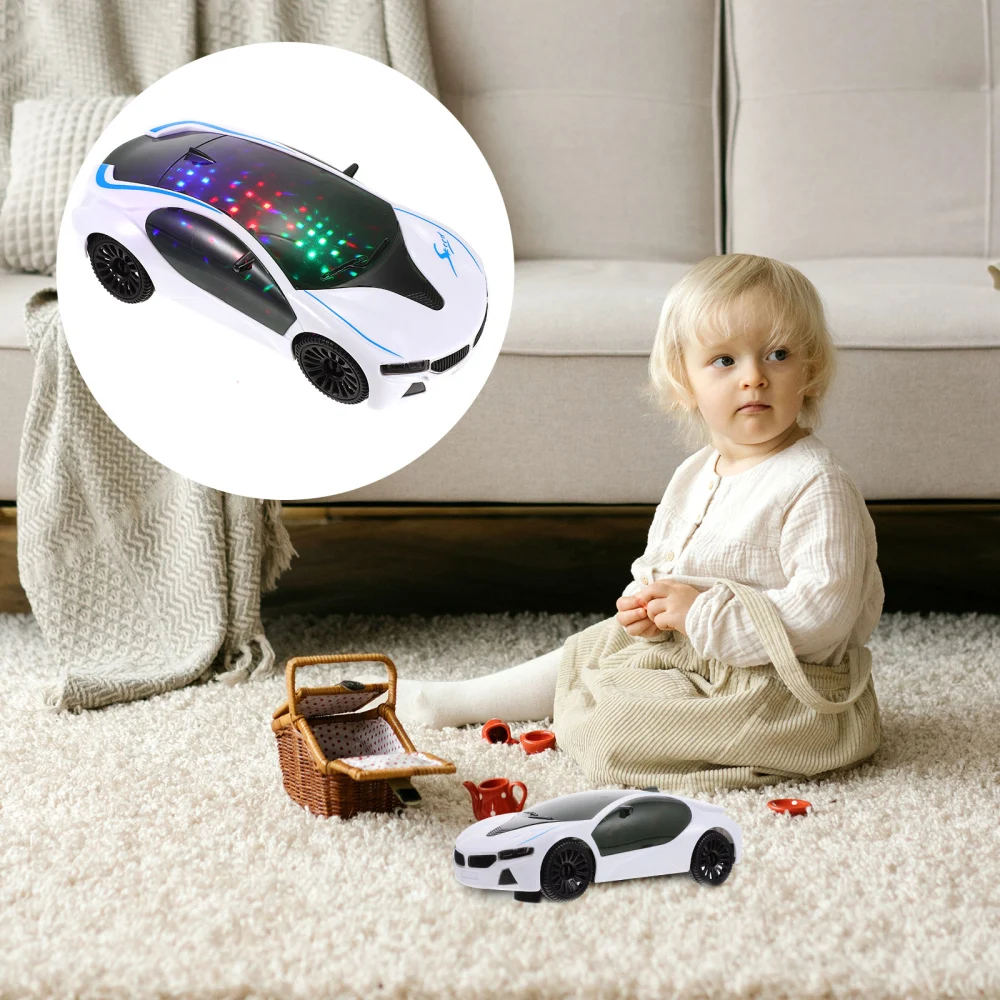 1pc Electric Universal 3D Car Toy Children Mini Car Toy without Battery