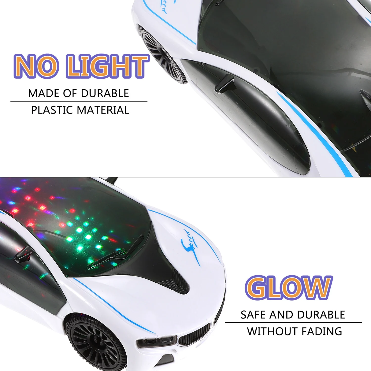 1pc Electric Universal 3D Car Toy Children Mini Car Toy without Battery