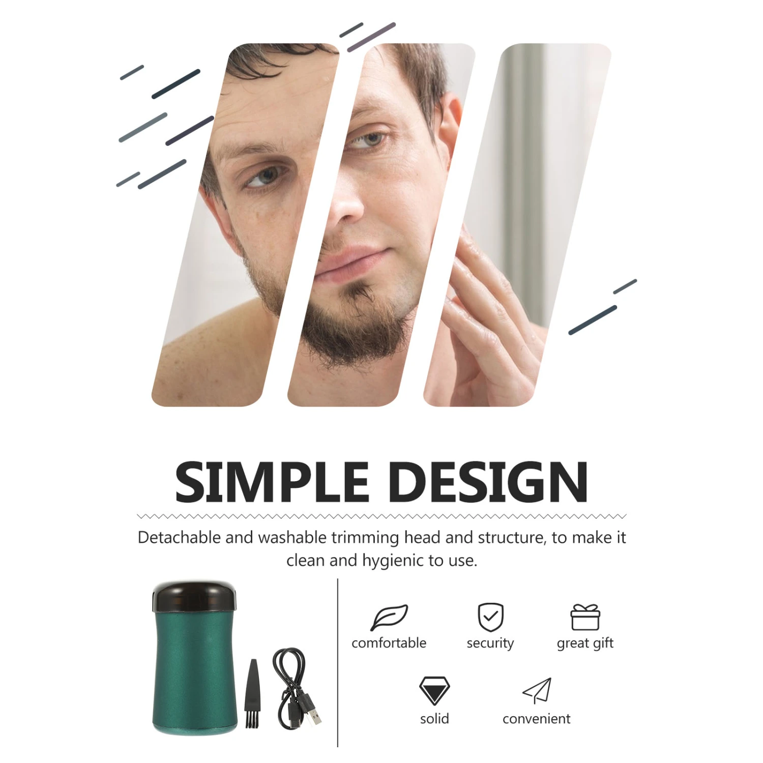 1 Set Professional Electric Shaver 3D Floating Razor Electric Face Trimmer for Men