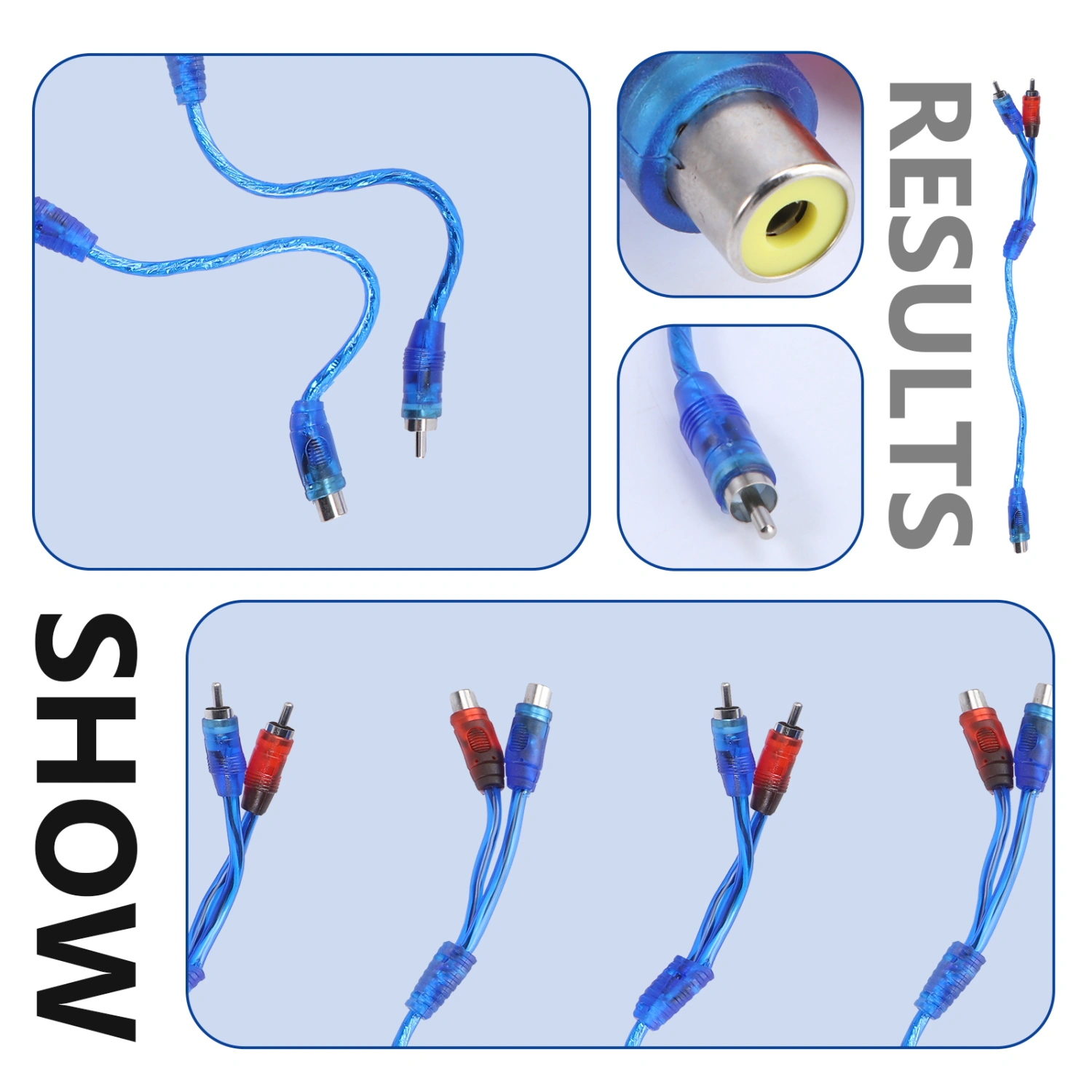 4pcs Car Audio Cables Splitter Audio Cables Car Sound Audio Cables Audio Wires