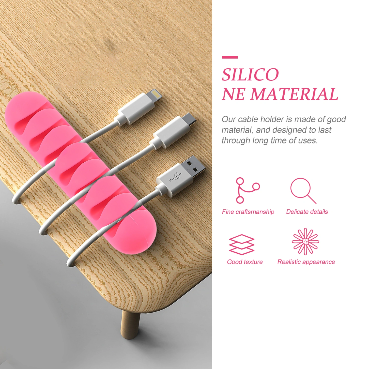 4pcs Adhesive Cable Holders Tabletop Wire Holders Office Cable Cord Organizers