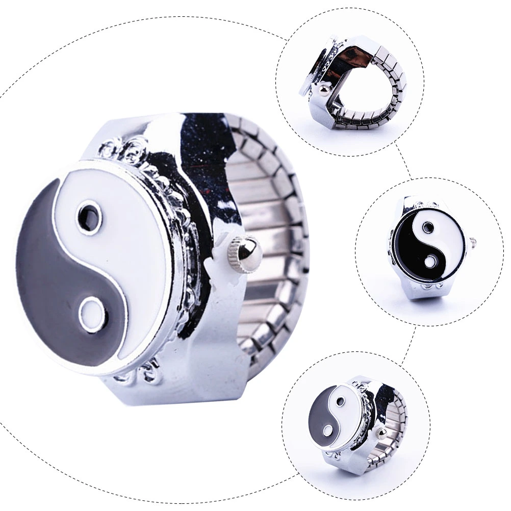 1Pc Metal Finger Watch Exquisite Finger Watch Decorative Small Ring Watch