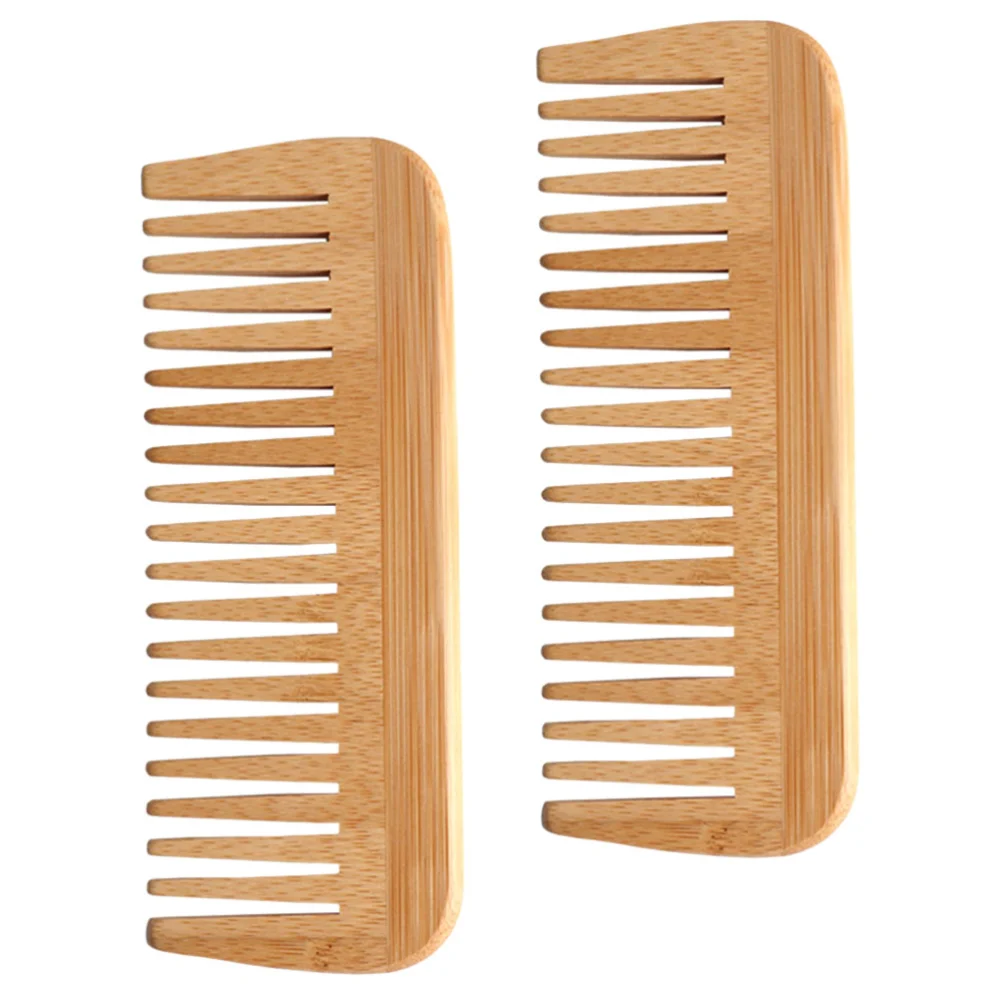 2pcs Hair Detangling Combs Wooden Hair Comb Exquisite Massage Comb for Women Lady