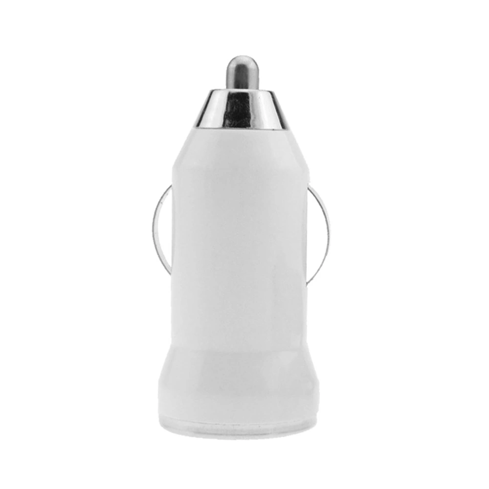 Bullet Head Single USB Car Charger Fast Charge for Mobile Phone Universal Power Charging Adapter (White)