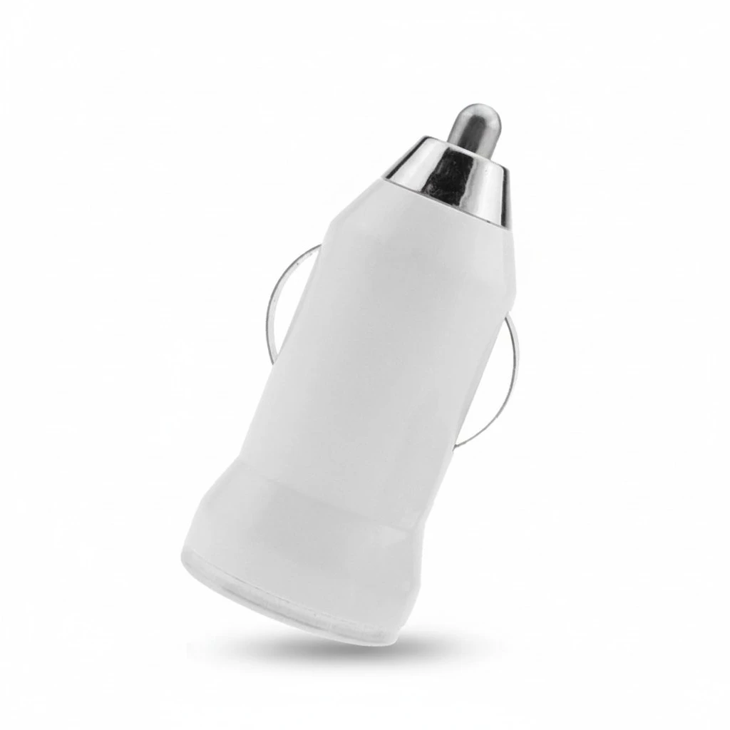 Bullet Head Single USB Car Charger Fast Charge for Mobile Phone Universal Power Charging Adapter (White)
