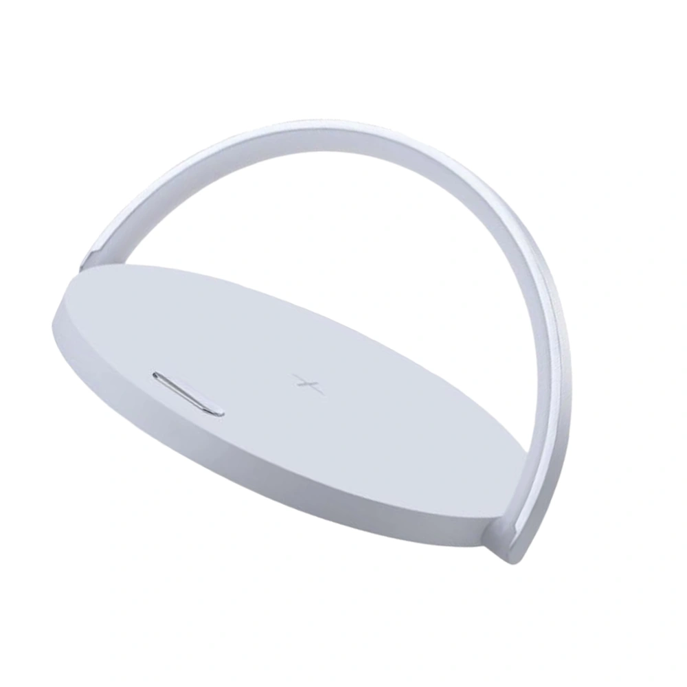 10W Wireless Charger Quick Charger Universal Fast Charger Round Atmosphere Light Phone Holder for Smart Phone (White)