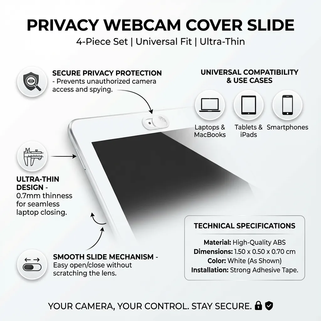 4pcs Privacy Webcam Cover Slide Laptop Camera Cover Computer Webcam Cover