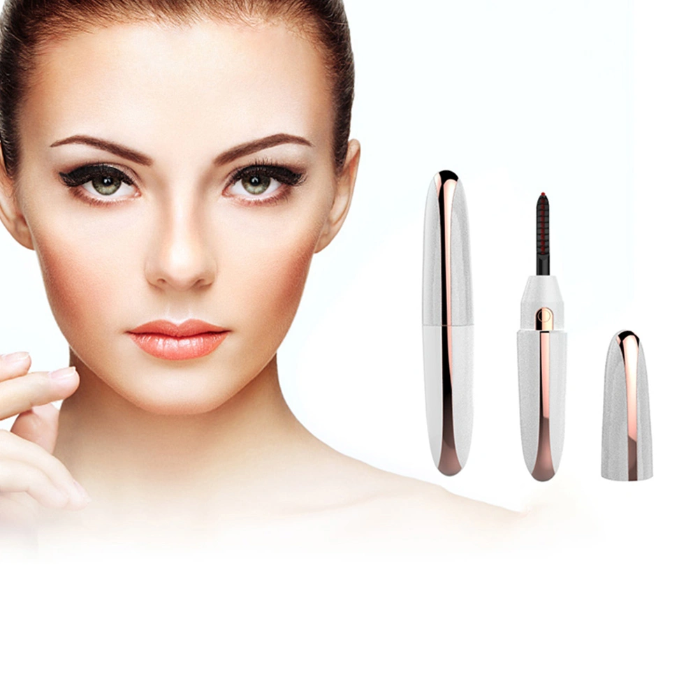 1 Set Electric Eyelash Curler USB Rechargeable Mini Heated Eyelash Curler