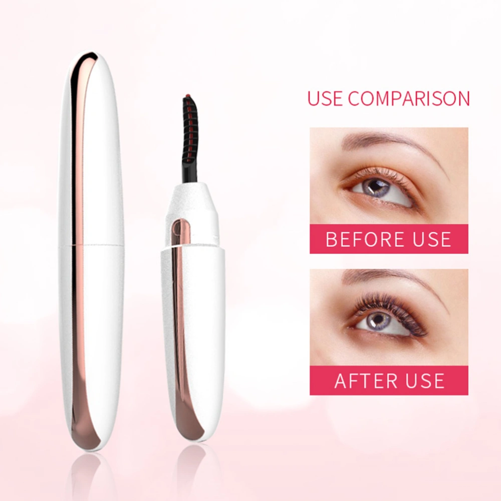 1 Set Electric Eyelash Curler USB Rechargeable Mini Heated Eyelash Curler