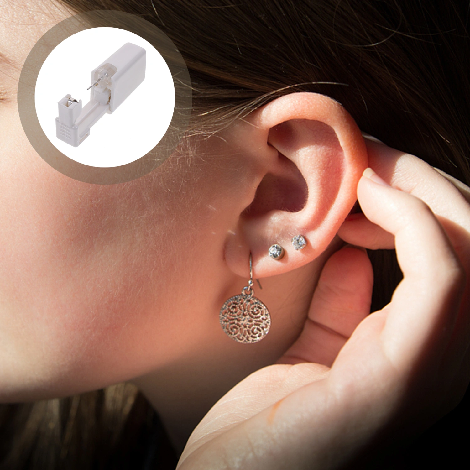 2 Sets Ear Hole Piercer Ear Piercing Kit Multi-use Piercing Set Self Ear Piercing Device
